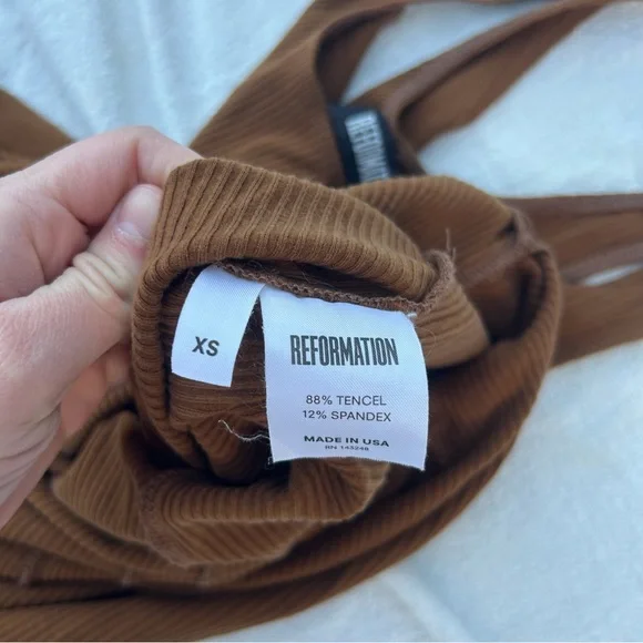 Reformation Diletta Dress, Ribbed Bodycon Dress, Summer Party - Picture 3 of 10